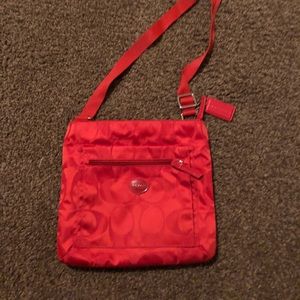 Like NEW red Coach crossbody purse